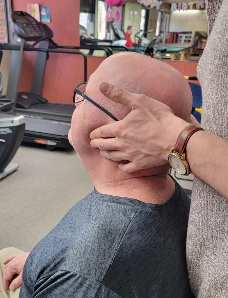 Customer getting physical therapy